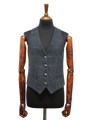 Harris Tweed Ladies Janet Waistcoat Blue Multi