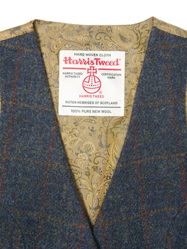 Harris Tweed Ladies Janet Waistcoat - Blue Multi