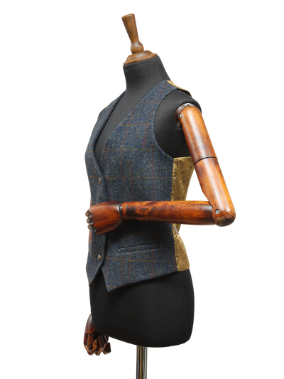 Harris Tweed Ladies Janet Waistcoat Blue Multi
