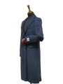 Harris Tweed Ladies Mabel Long Coat Navy Herringbone