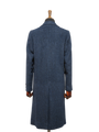 Harris Tweed Ladies Mabel Long Coat Navy Herringbone