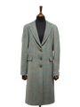 Harris Tweed Ladies Mabel Long Coat Teal Check