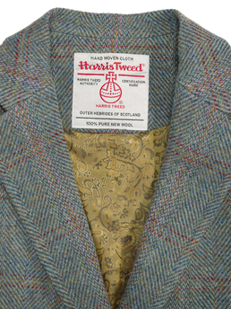 Harris Tweed Ladies Mabel Long Coat Teal Check