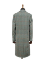 Harris Tweed Ladies Mabel Long Coat Teal Check