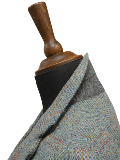 Harris Tweed Ladies Mabel Long Coat Teal Check