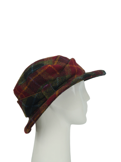 Harris Tweed Melrose Brimmed Hat - Green/Rust Check(HH)