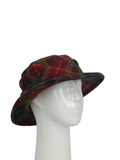 Harris Tweed Melrose Brimmed Hat - Green/Rust Check(HH)