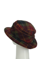 Harris Tweed Melrose Brimmed Hat - Green/Rust Check(HH)