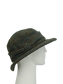 Harris Tweed Melrose Brimmed Hat - Green Herringbone With Overcheck (HH)