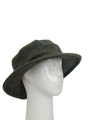 Harris Tweed Melrose Brimmed Hat - Green Herringbone With Overcheck (HH)