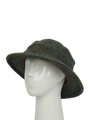 Harris Tweed Melrose Brimmed Hat - Green Herringbone With Overcheck (HH)