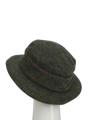 Harris Tweed Melrose Brimmed Hat - Green Herringbone With Overcheck (HH)