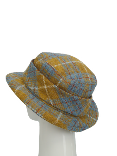 Harris Tweed Melrose Brimmed Hat - Mustard Check (HH)