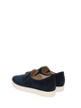 Harris Tweed Ladies Plimsoles Navy Herringbone