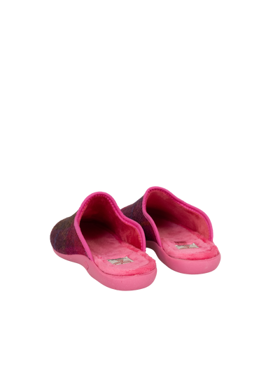 Harris Tweed Ladies Slippers - Cerise Check A031