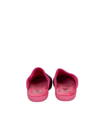 Harris Tweed Ladies Slippers - Cerise Check A031