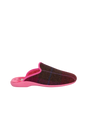 Harris Tweed Ladies Slippers - Cerise Check A031