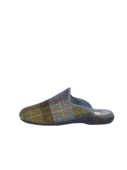 Harris Tweed Ladies Slippers - Denim Sage