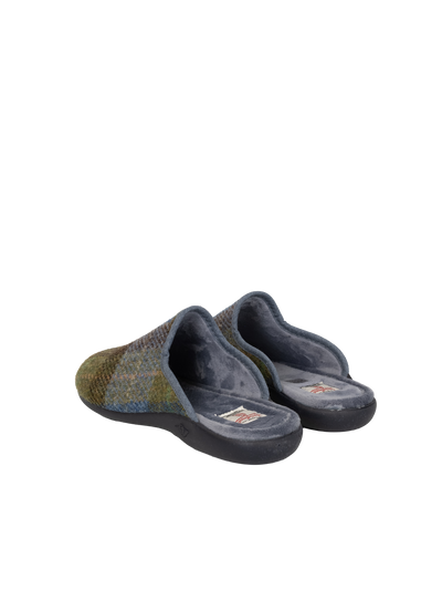 Harris Tweed Ladies Slippers - Denim Sage