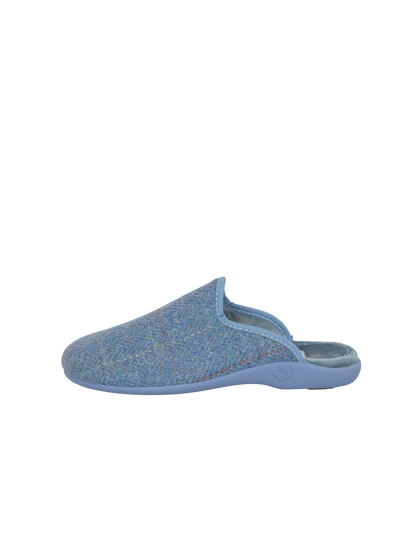Harris Tweed Ladies Slippers - Sky Windowpane