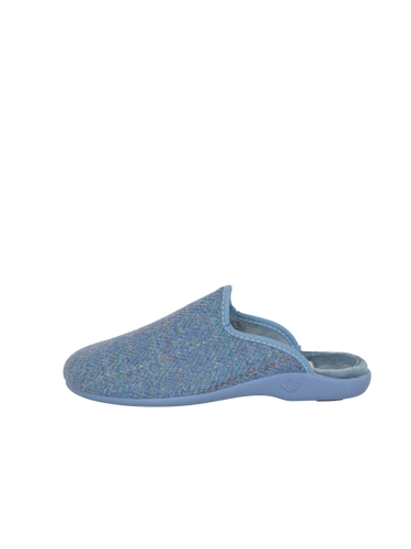 Harris Tweed Ladies Slippers - Sky Windowpane