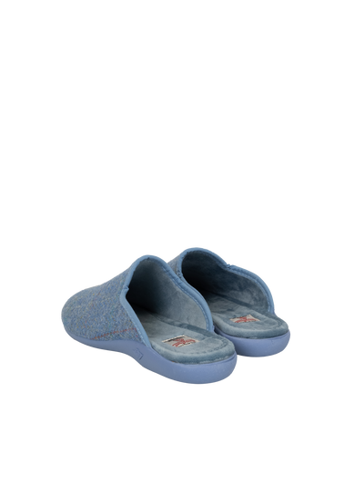 Harris Tweed Ladies Slippers - Sky Windowpane