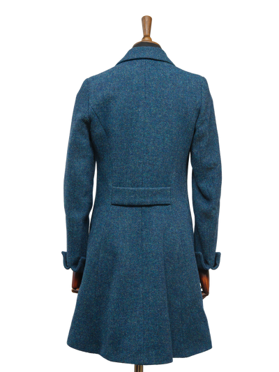 Harris Tweed Ladies Tara Coat Blue Mix Herringbone