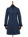 Harris Tweed Ladies Tara Coat - Navy Herringbone