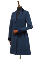 Harris Tweed Ladies Tara Coat - Navy Herringbone