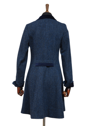 Harris Tweed Ladies Tara Coat - Navy Herringbone