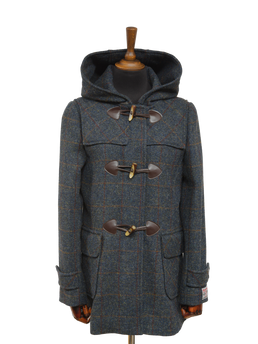 Harris Tweed Lara Duffle Coat Blue Multi