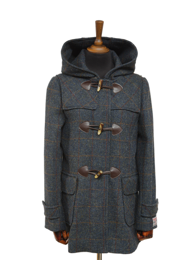 Harris Tweed Lara Duffle Coat Blue Multi