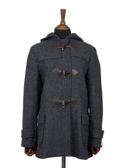 Harris Tweed Lara Duffle Coat - Blue Multi