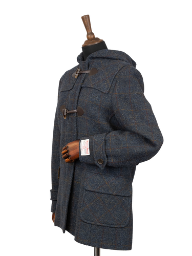 Harris Tweed Lara Duffle Coat - Blue Multi