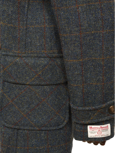 Harris Tweed Lara Duffle Coat Blue Multi