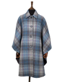 Harris Tweed Ladies Buttoned Long Cape - Lavender