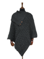 Long Neck Poncho Charcoal