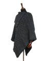 Long Neck Poncho Charcoal