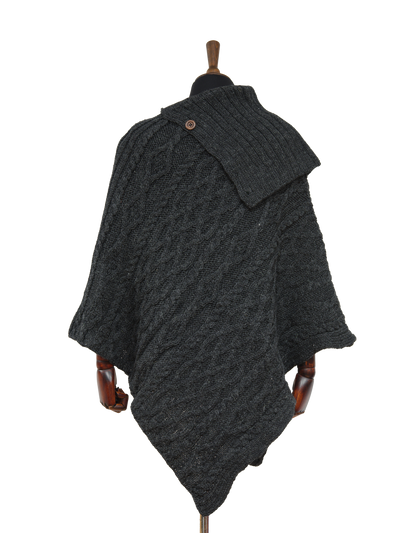 Long Neck Poncho Charcoal
