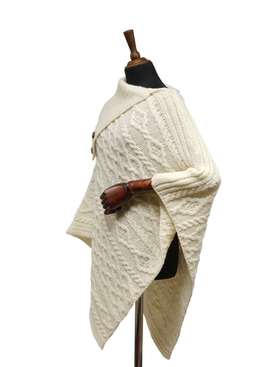 Long Neck Poncho Ecru