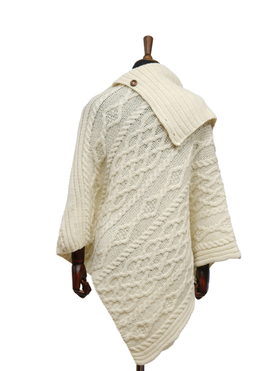 Long Neck Poncho Ecru