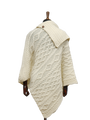 Long Neck Poncho Ecru