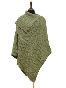Long Neck Poncho Green