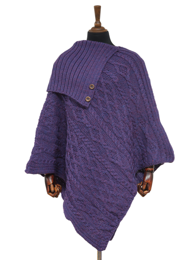 Long Neck Poncho Purple