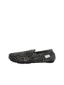 Harris Tweed Louis Moccasins - Grey/Black Tartan Check