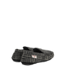 Harris Tweed Louis Moccasins - Grey/Black Tartan Check