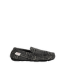 Harris Tweed Louis Moccasins - Grey/Black Tartan Check