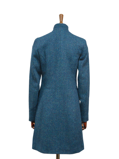 Harris Tweed Lucy Coat - Blue Mix Herringbone