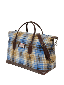 Harris Tweed Luggage Bag A0219 (Brown Leather)