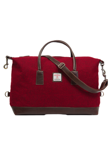 Harris Tweed Luggage Bag - 211 (Brown Leather)
